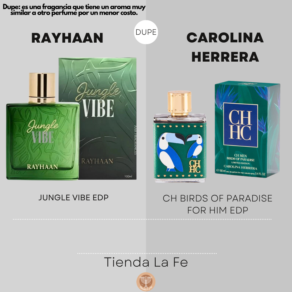 RAYHAAN JUNGLE VIBE EDP 100ML (H) (DUPE CAROLINA HERRERA CH BIRDS OF PARADISE FOR HIM EDP)