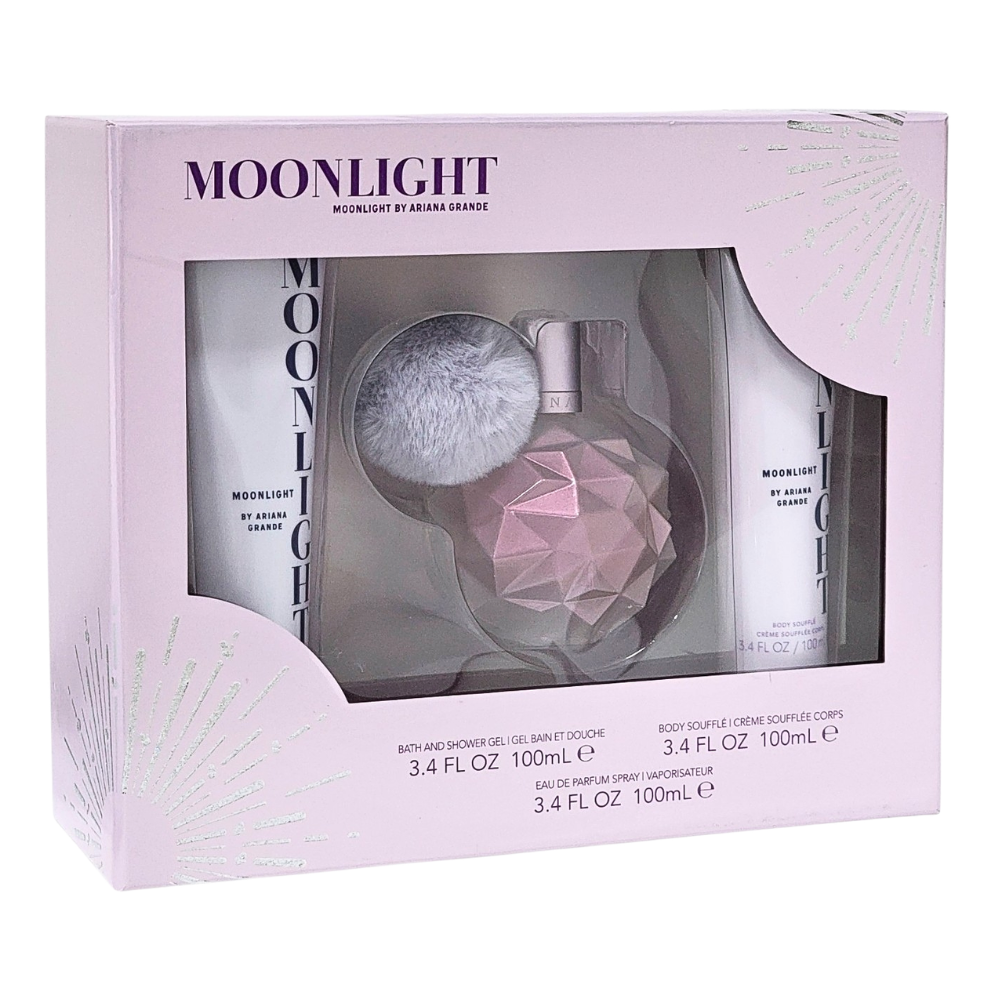 SET ARIANA GRANDE MOONLIGHT EDP 100ML, BODY LOTION 100ML, SHOWER GEL 100ML (M)