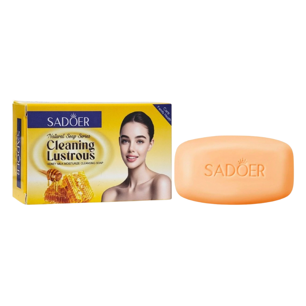 JABON FACIAL EN BARRA DE EXTRACTO DE LECHE Y MIEL QUE ELIMINA IMPUREZAS Y GRASA SADOER 100G
