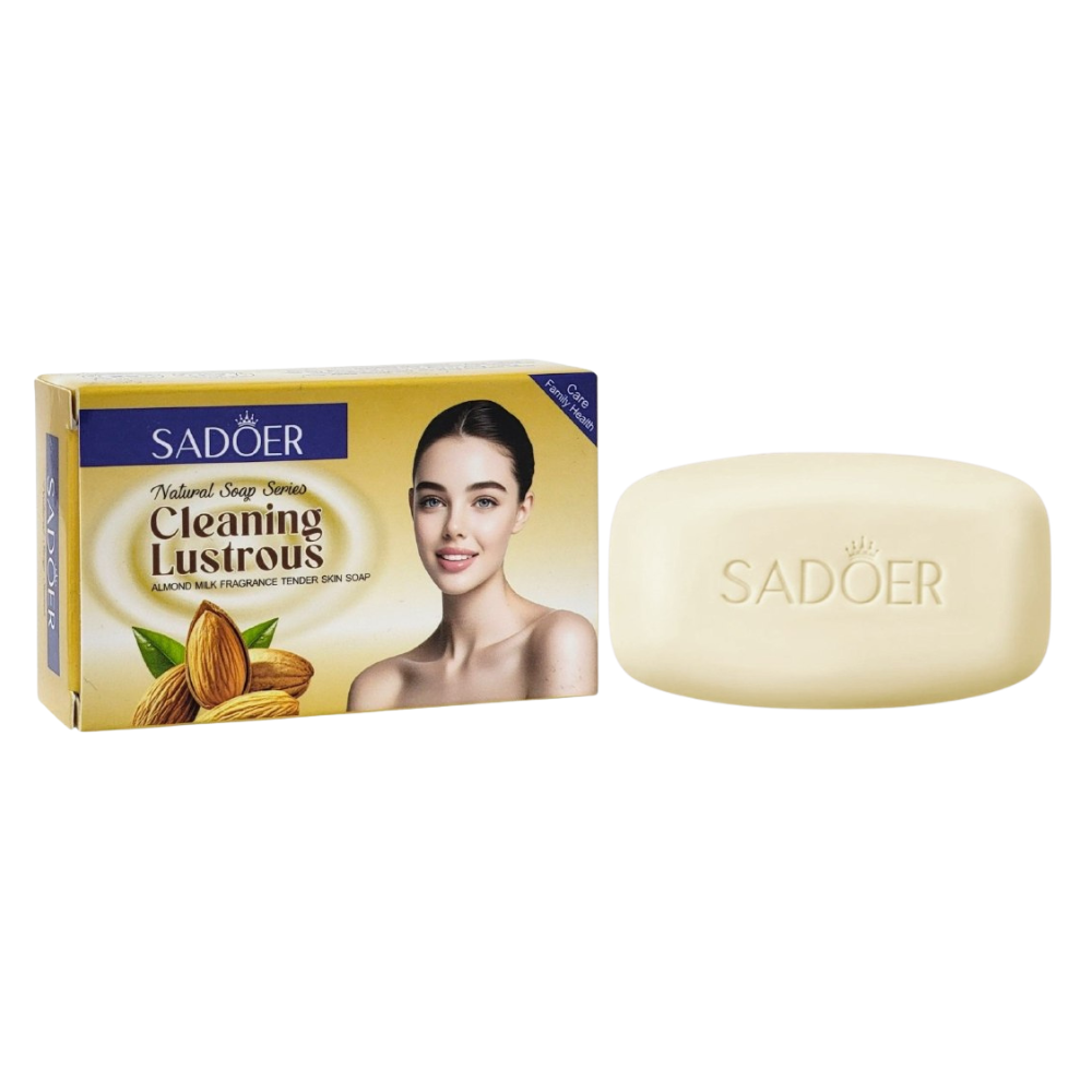 JABON FACIAL EN BARRA DE EXTRACTO DE LECHE DE ALMENDRAS DEJA LA PIEL SUAVE Y LIMPIA SADOER 100G