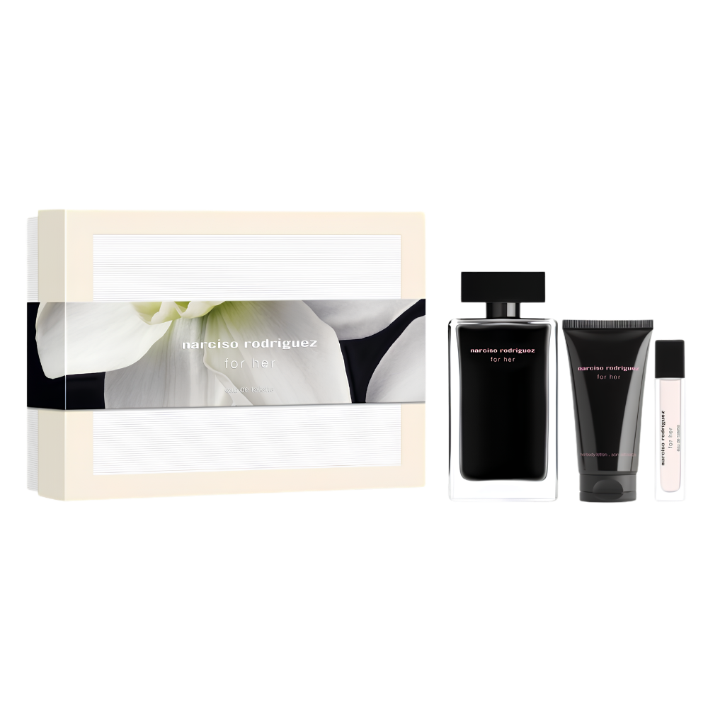 SET NARCISO RODRIGUEZ FOR HER EDT 100ML, EDT 10ML, BODY LOTION 50ML (M)