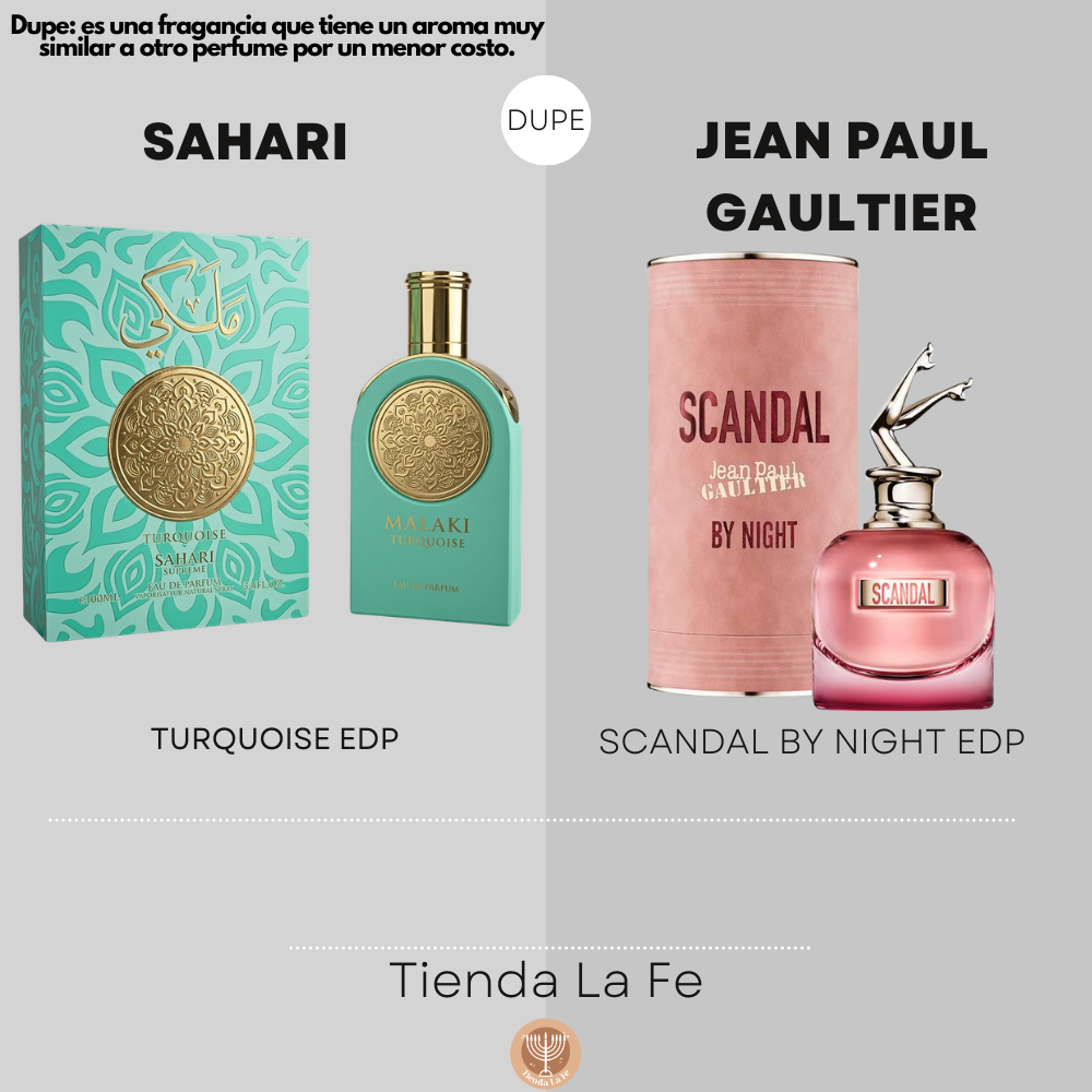 SAHARI TURQUOISE EDP 100ML (M) (DUPE JEAN PAUL GAULTIER SCANDAL BY NIGHT EDP)