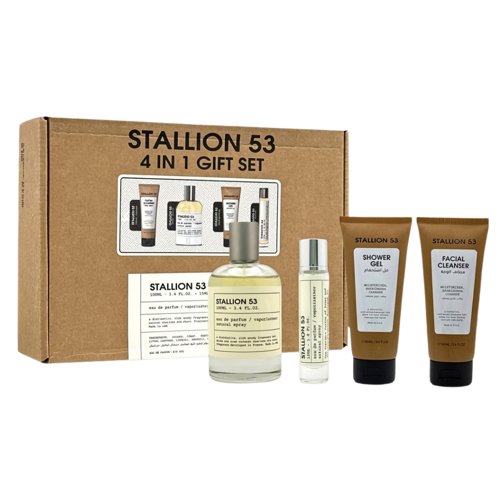SET EMPER STALLION 53, 4 IN 1 GIFT SET EDP 100ML, EDP 15ML, LIMPIADOR FACIAL 100ML, SHOWER GEL 100ML (H)