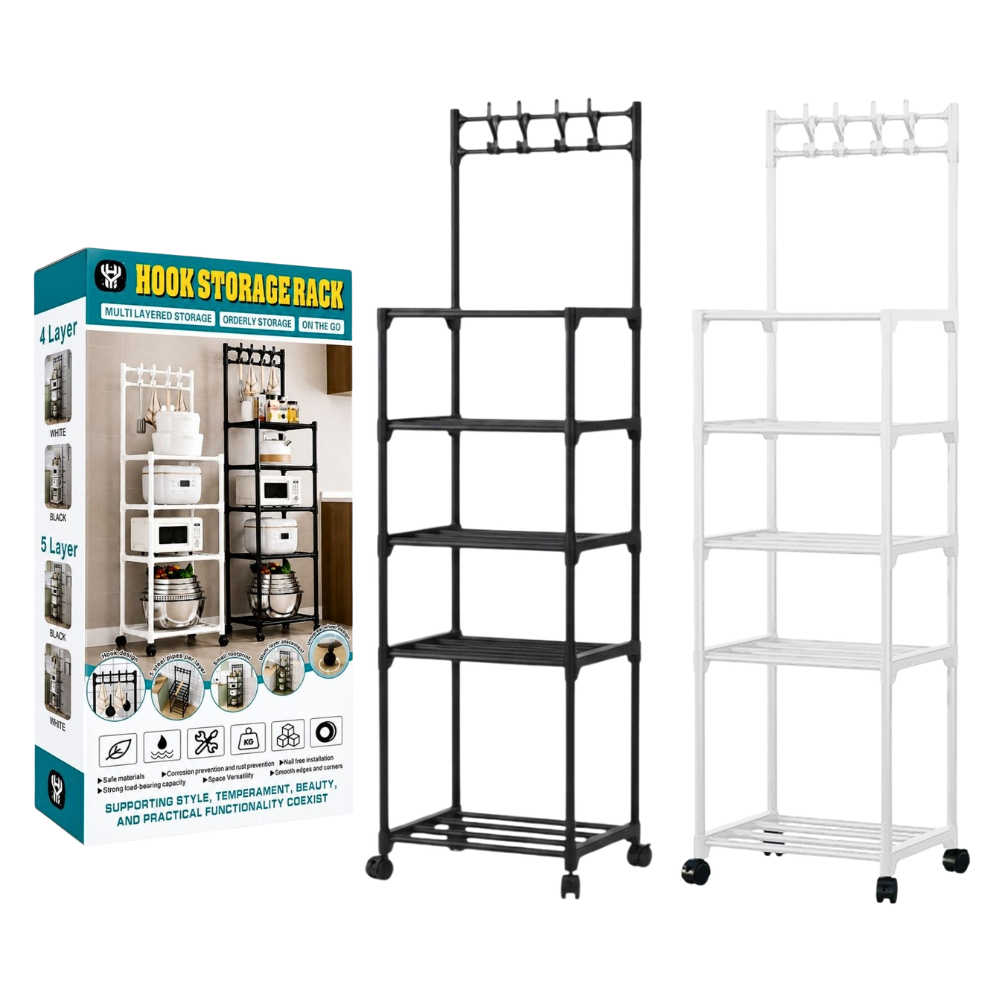 ESTANTE ORGANIZADOR MULTIFUNCIONAL DE 5 NIVELES 152X41X30CM