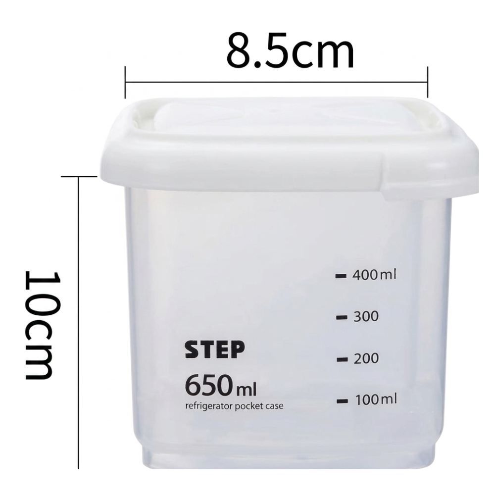 RECIPIENTE PANA ORGANIZADORA DE ALIMENTOS DE PLASTICO DE 650ML DE CAPACIDAD 8.5CMX10CM