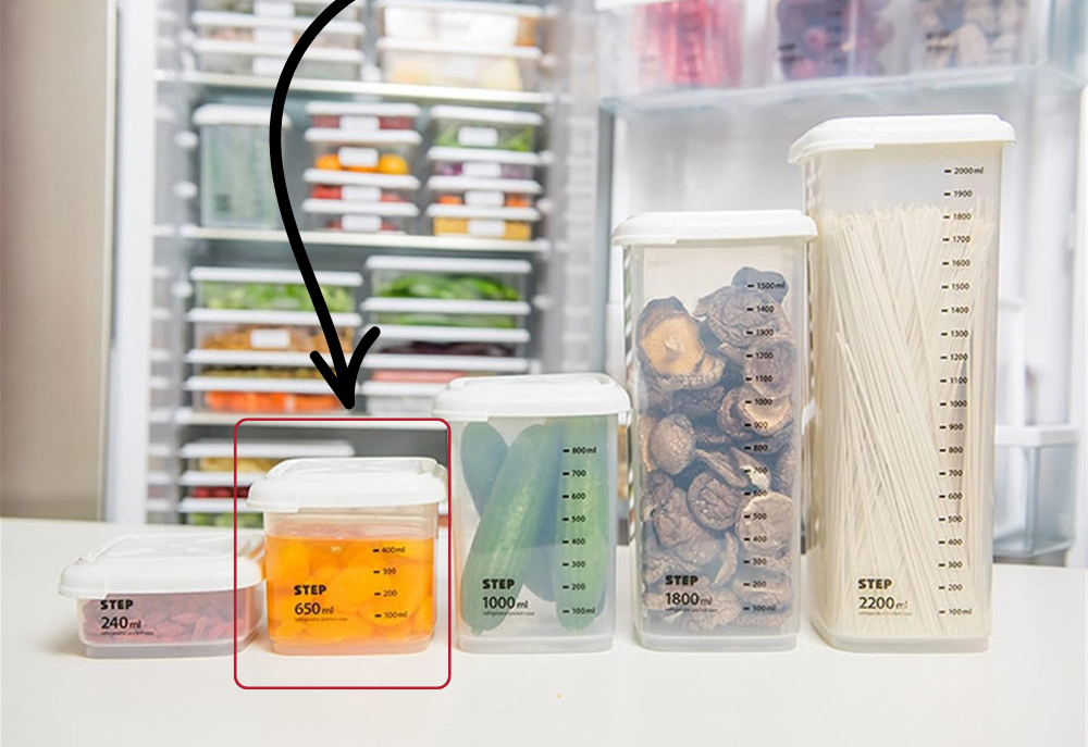 RECIPIENTE PANA ORGANIZADORA DE ALIMENTOS DE PLASTICO DE 650ML DE CAPACIDAD 8.5CMX10CM