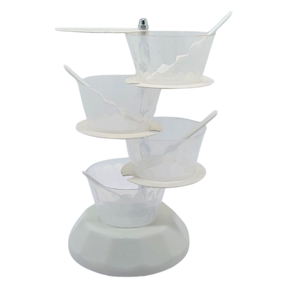 ORGANIZADOR GIRATORIO DE 4 NIVELES PARA ESPECIAS O ALIMENTOS COLOR BLANCO 22CM