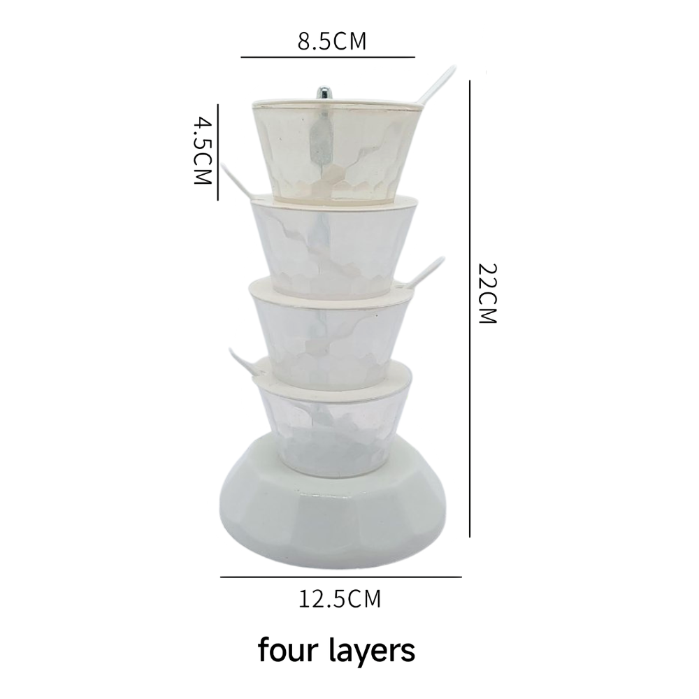ORGANIZADOR GIRATORIO DE 4 NIVELES PARA ESPECIAS O ALIMENTOS COLOR BLANCO 22CM