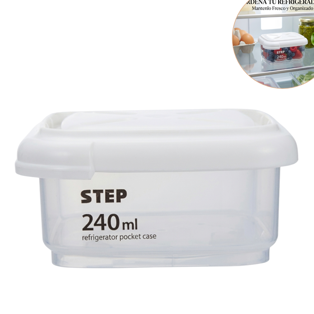 RECIPIENTE PANA ORGANIZADORA DE ALIMENTOS DE PLASTICO DE 240ML DE CAPACIDAD 8.5CMX5.5CM