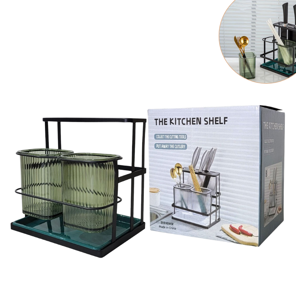 ESTANTE ORGANIZADOR Y ESCURRIDOR DE COCINA MULTIUSOS 20X20CM