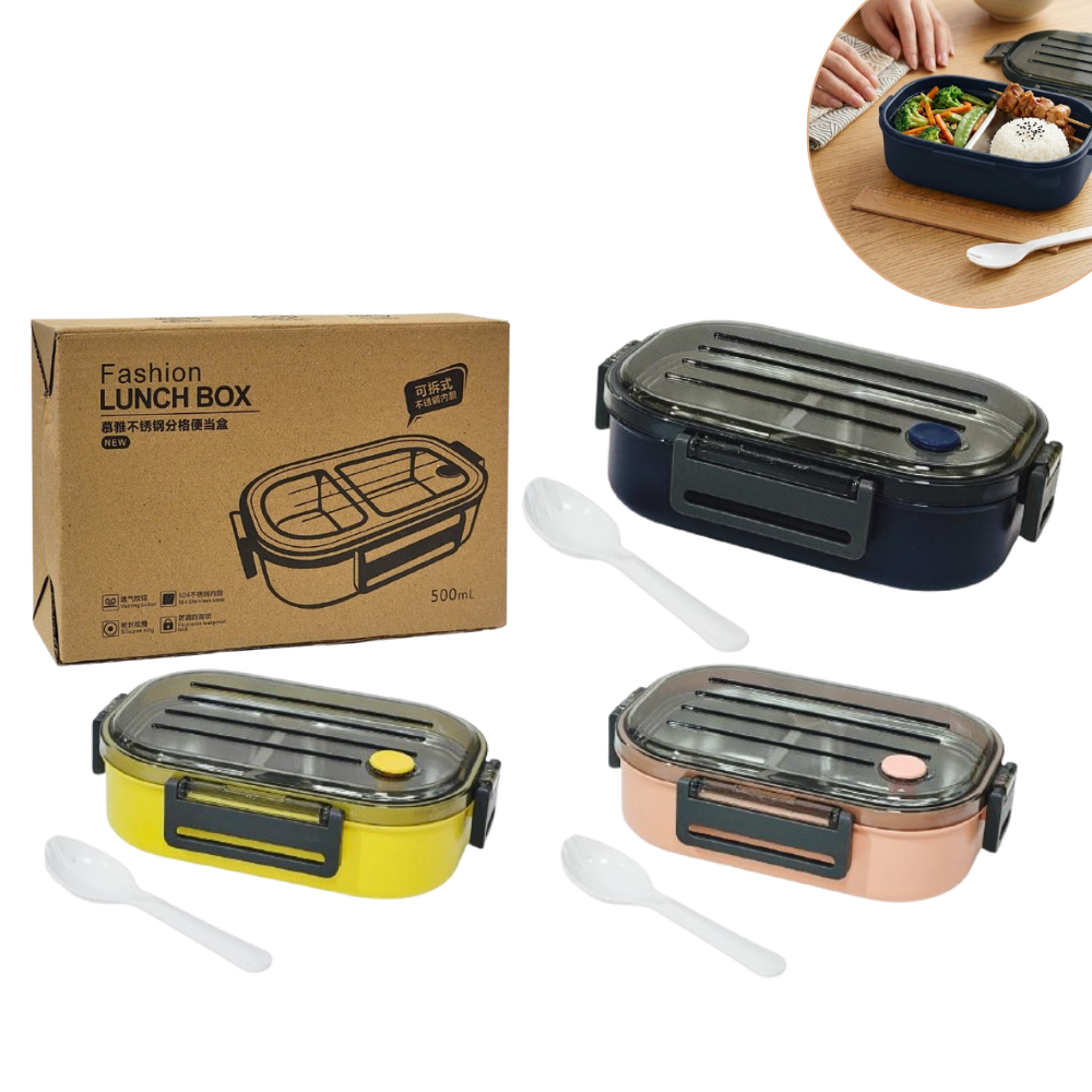 RECIPIENTE PANA PARA ALIMENTOS HERMERICO DE ACERO INOXIDABLE LOTUS 500ML