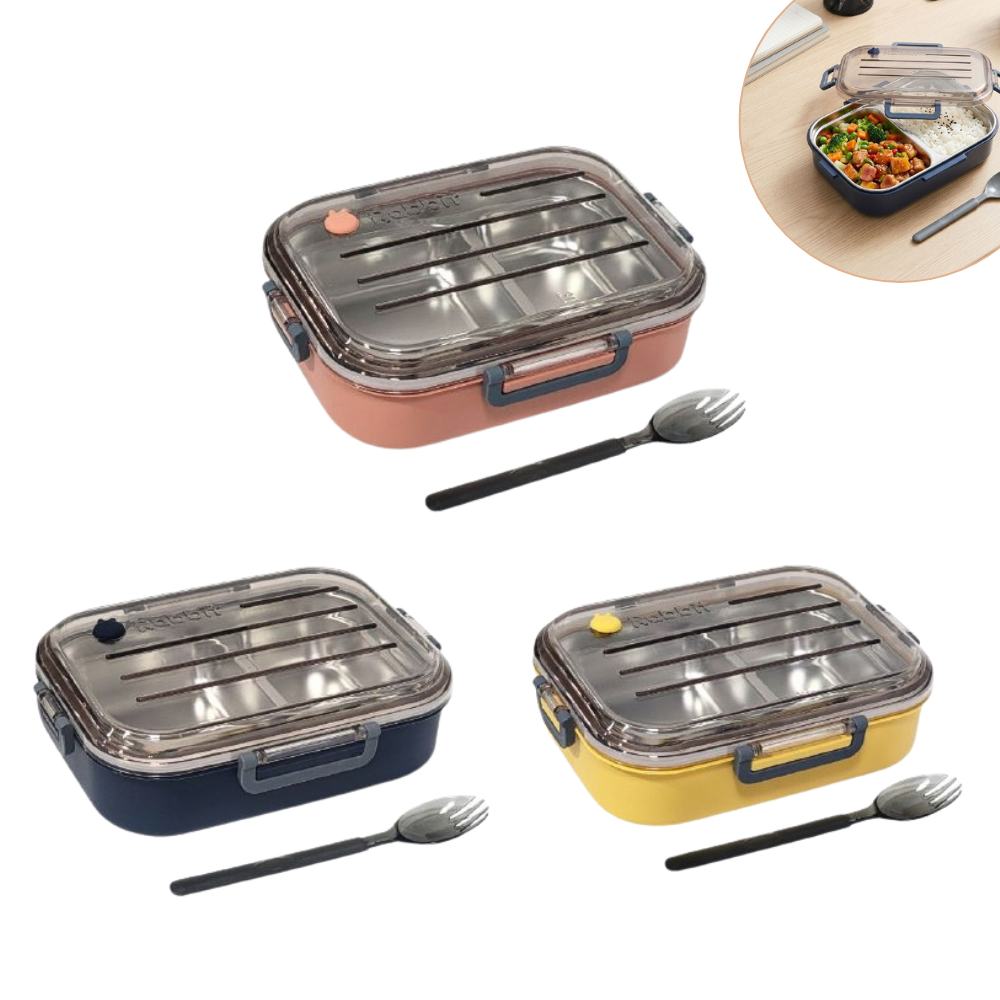 RECIPIENTE PANA PARA ALIMENTOS CON BANDEJA DE ACERO INOXIDABLE Y DOBLE CAPA LOTUS 20X15X6CM