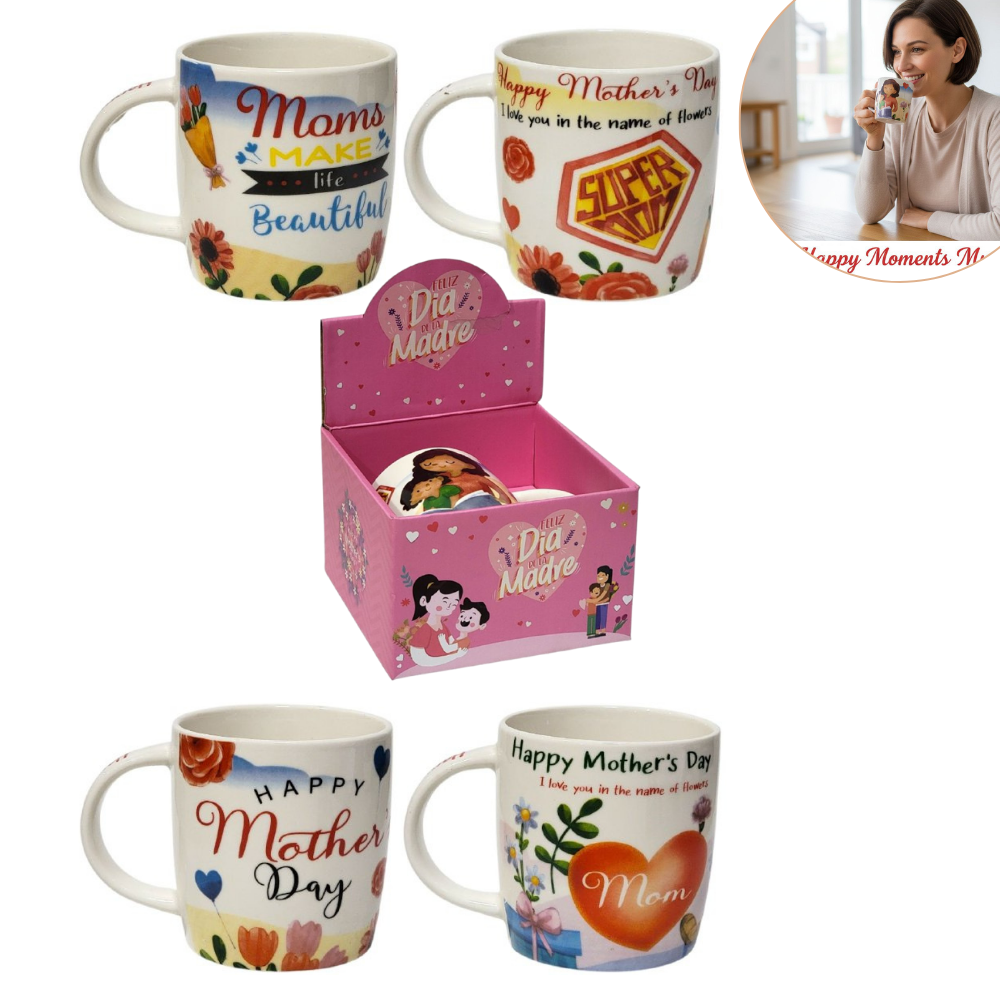 TAZA DE CERAMICA DE ALTA CALIDAD CON DISEÑO DEL DIA DE LAS MADRES DE REGALO 9X9CM