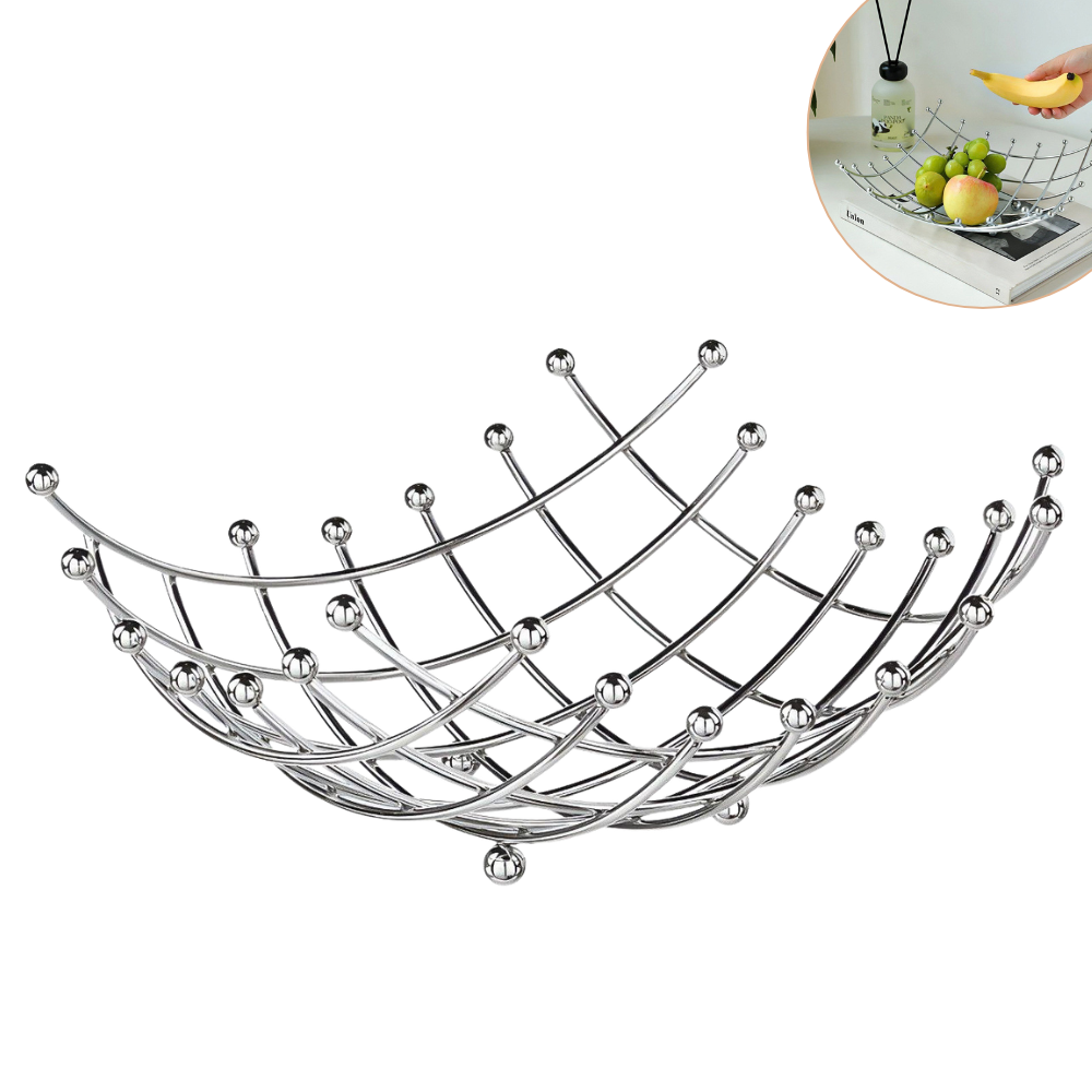 ESTANTE FRUTERO ORGANIZADOR METALICO PLATEADO