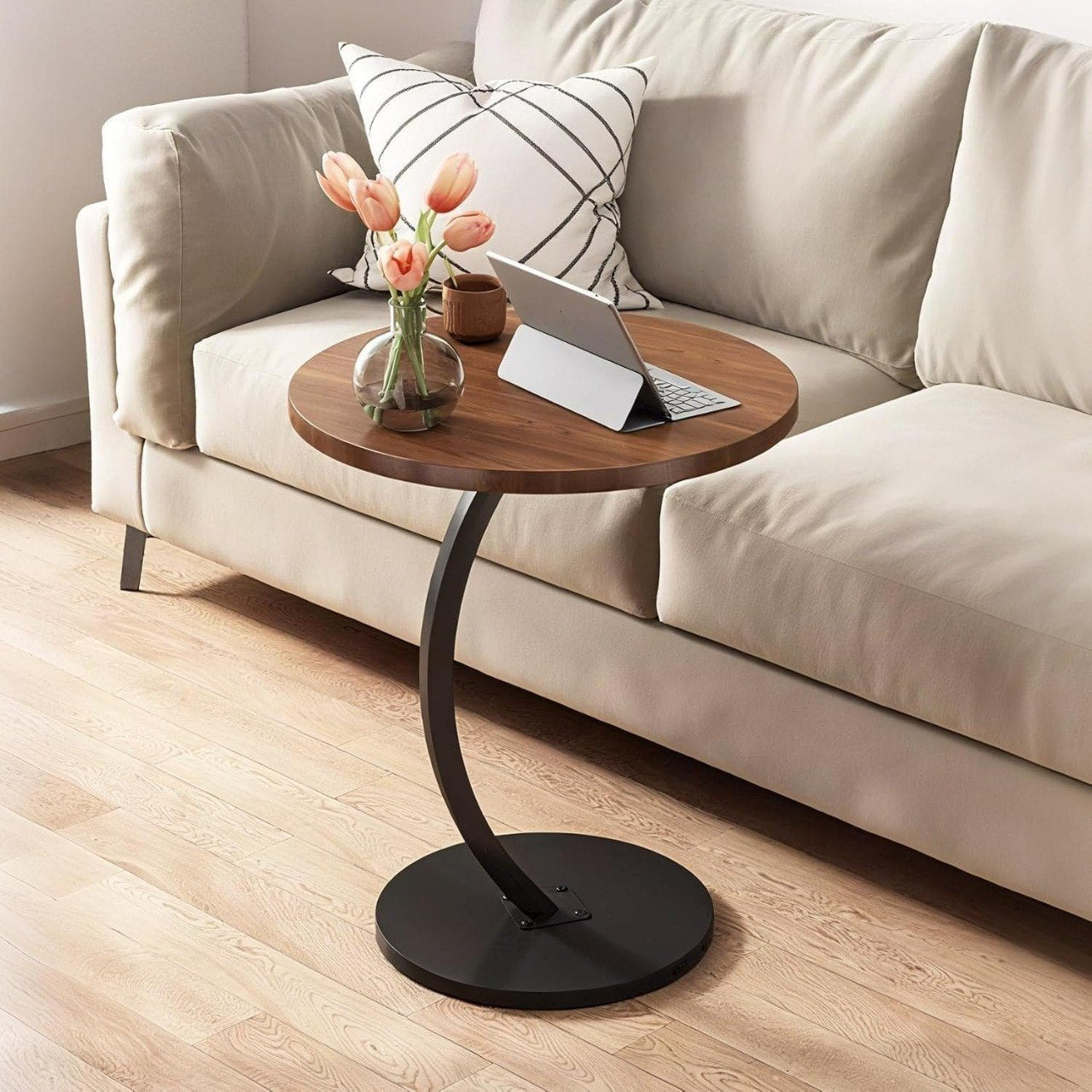 MESA AUXILIAR CURVA DE DISEÑO ERGONOMICO E INDUSTRIAL 40X60CM