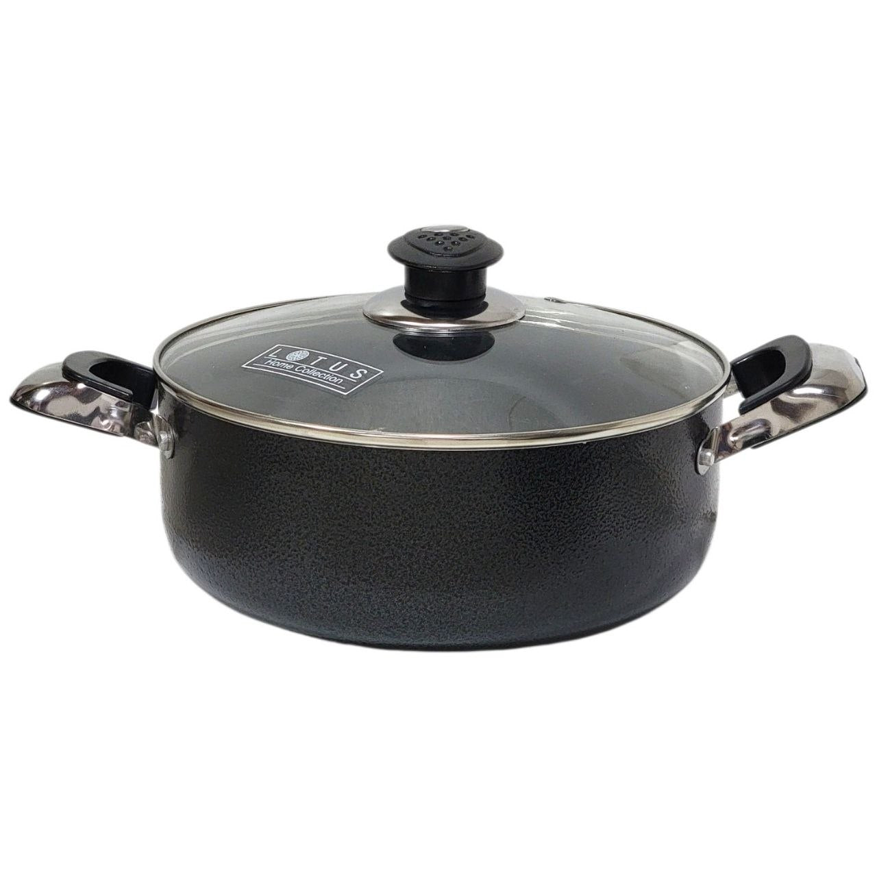 OLLA ANTIADHERENTE DE ALUMINIO FORJADO CON TAPA DE VIDRIO LOTUS 22CM