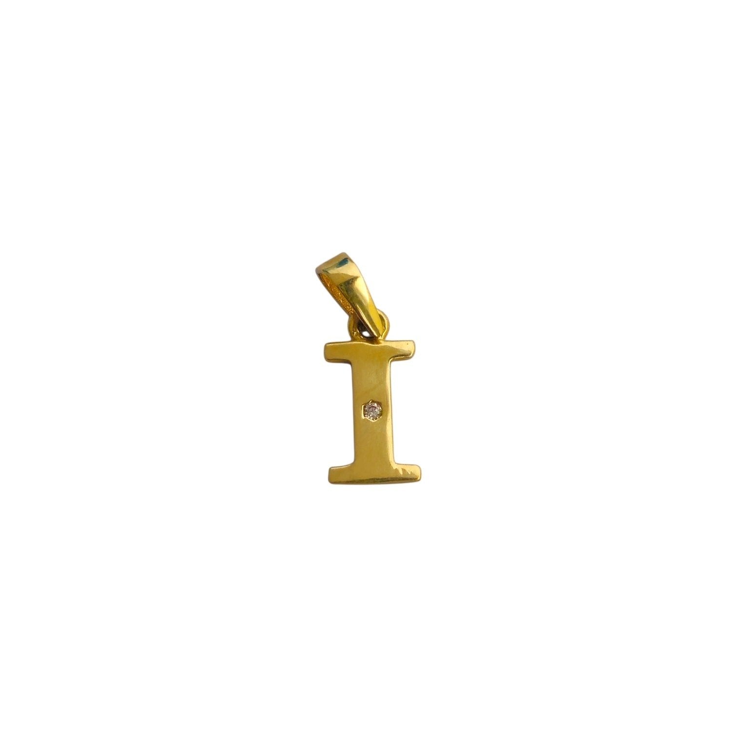 DIJE DE ORO 10K CON LETRA I 1CM PESO: 0.6G