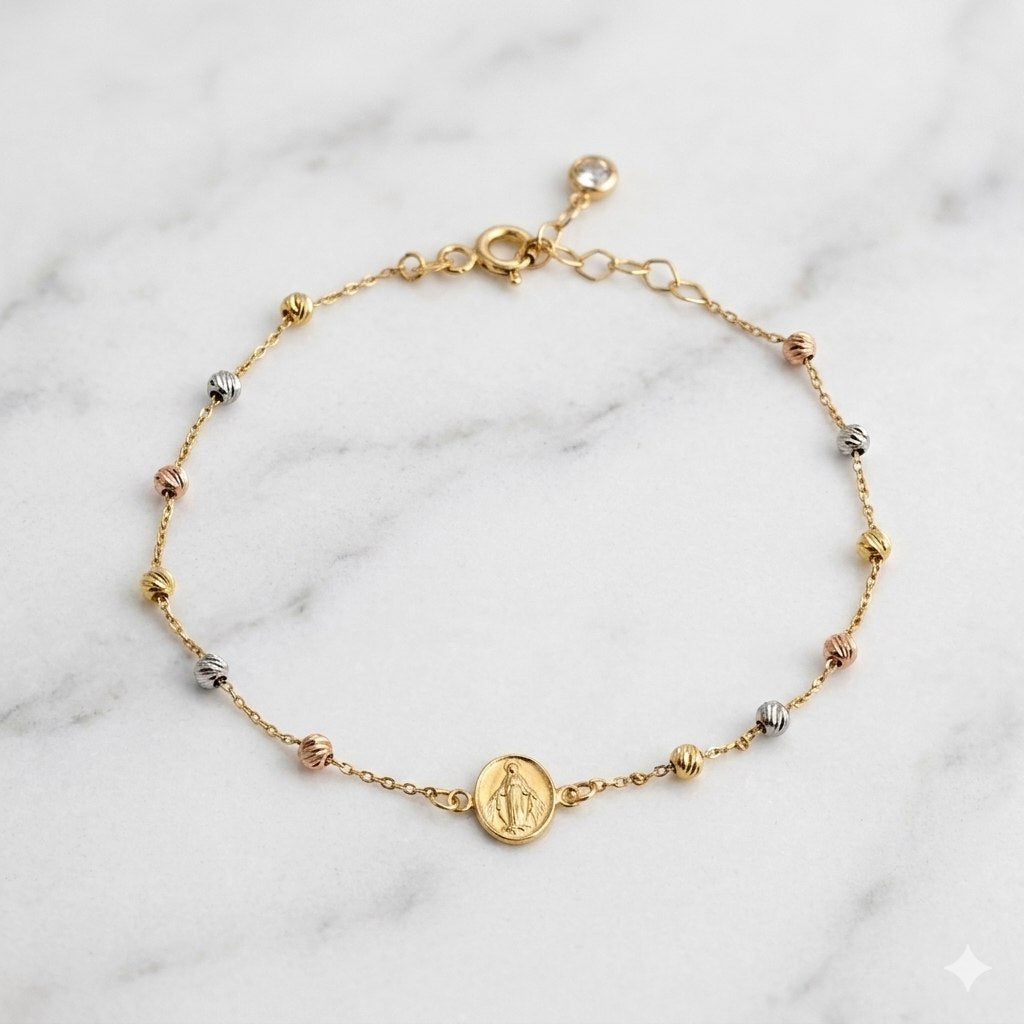 PULSERA DE ORO 10K PARA DAMA 19CM 1.3G