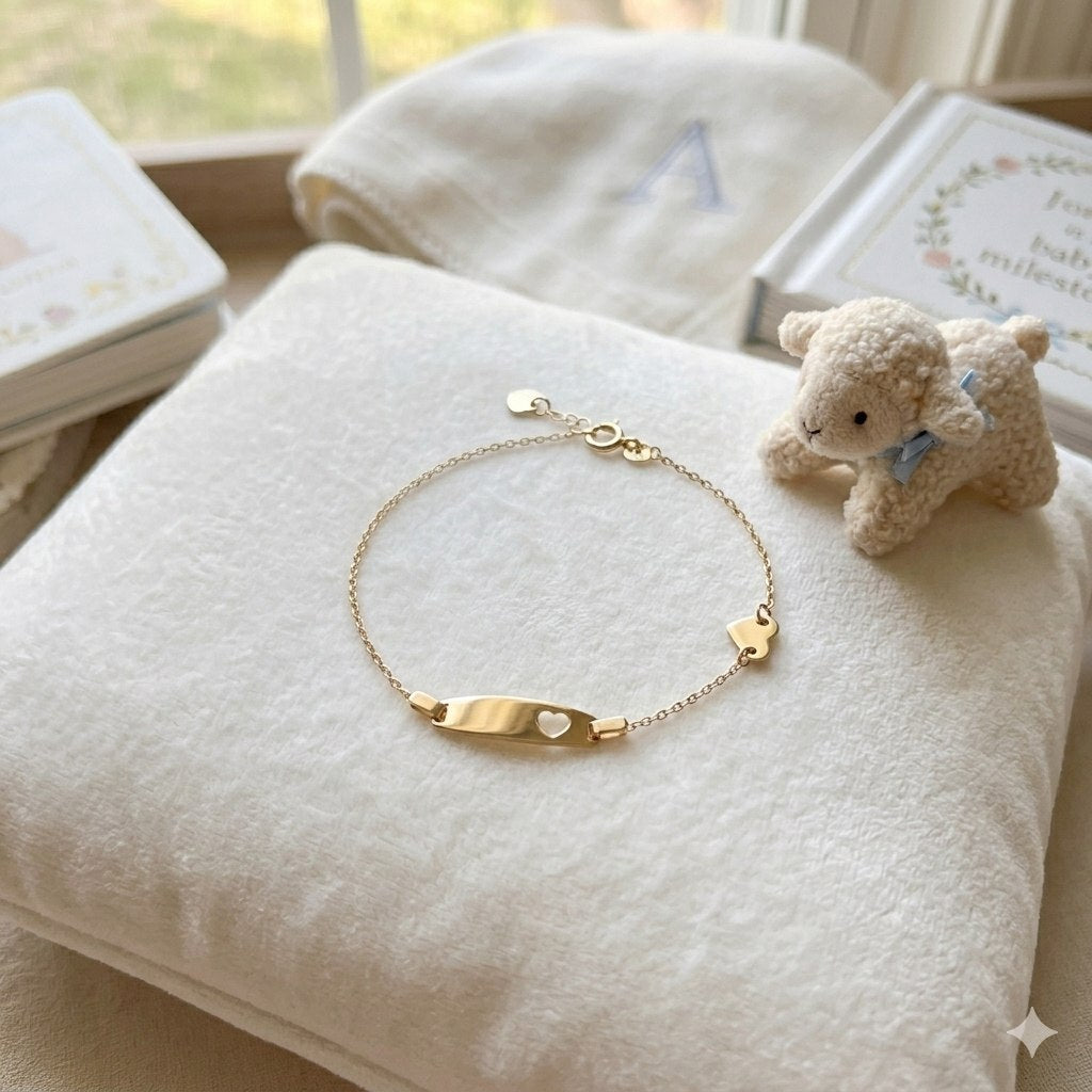 PULSERA DE ORO 10K PARA NIÑA 18CM PESO: 1.3G
