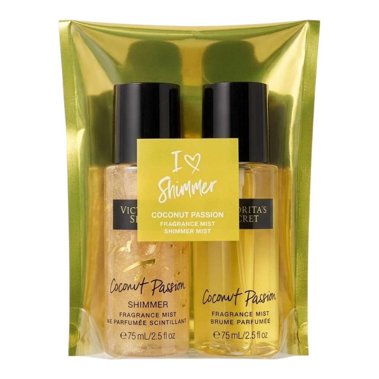 SET MINI SENORITAS SECRET COCONUT PASSION SPLASH 75ML SHIMMER 75ML (M) (AROMA SIMILAR A VICTORIAS SECRET COCONUT PASSION)
