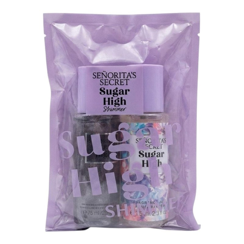 SET MINI SENORITAS SECRET SUGAR HIGH SPLASH 75ML SHIMMER 75ML (M) (AROMA SIMILAR A VICTORIAS SECRET SUGAR HIGH)