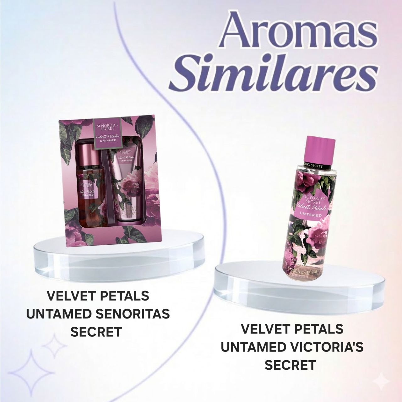SET SENORITAS SECRET VELVET PETALS UNTAMED SPLASH 125ML Y CREMA CORPORAL 125ML (M) (AROMA SIMILAR A VICTORIAS SECRET VELVET PETALS UNTAMED)