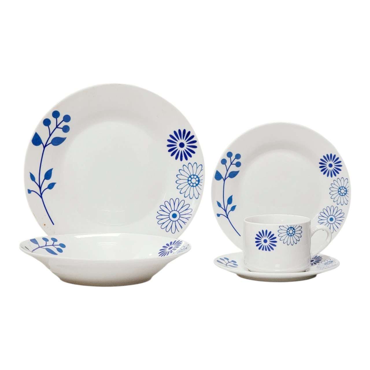 JUEGO DE PLATOS VAJILLA DE PORCELANA CON DISEÑO FLORAL 20PCS ROYAL LINE