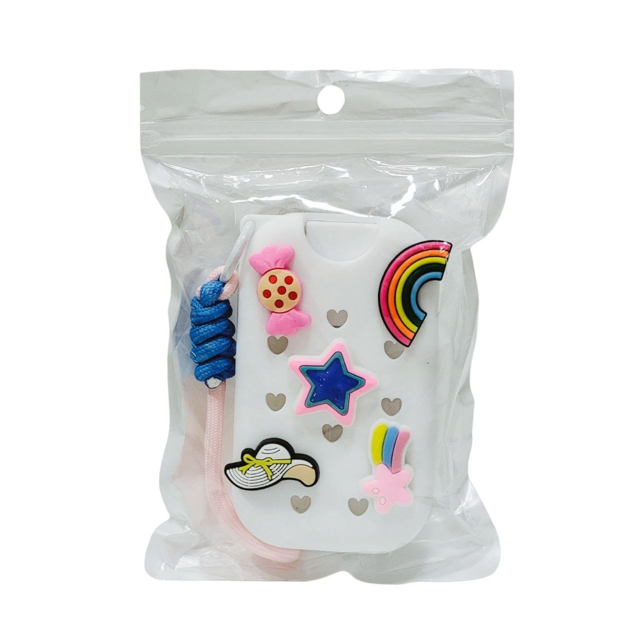 LLAVERO CON FUNDA DE SILICONA PARA DESINFECTANTE DE MANOS 30ML