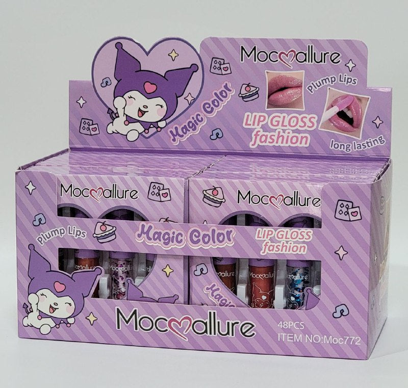 BRILLO DE LABIOS DE MODA MAGICO, LABIOS RECORDETES, LARGA DURACION, 6 TONOS EN CAJITAS MOC ALLURE