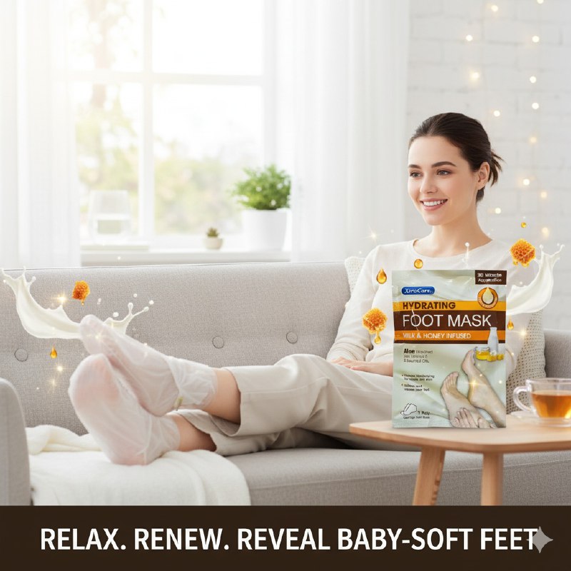 MASCARILLA PARA PIES HIDRATANTE CON EXTRACTO DE LECHE Y MIEL XTRACARE 1 PAR