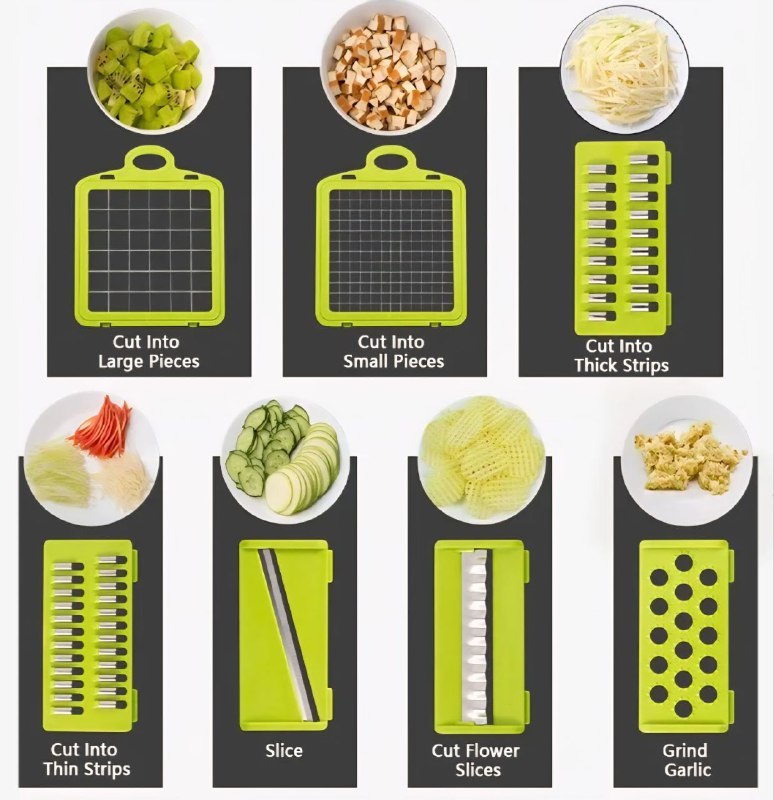 MAQUINA CHISMOLERA, CORTADORA DE VERDURAS 14 EN 1 MULTIFUNCIONAL KITCHEN IDEAS VEGGIE SLICER 11X11X32CM