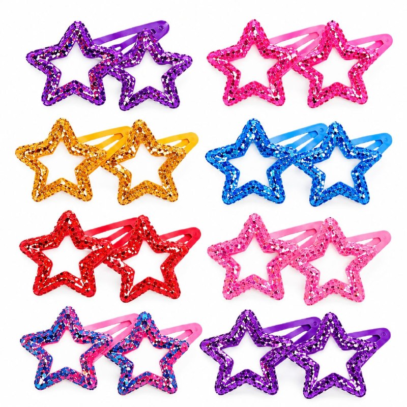 SET DE GANCHOS PARA EL CABELLO CON DISEÑO DE ESTRELLA PARA NIÑAS