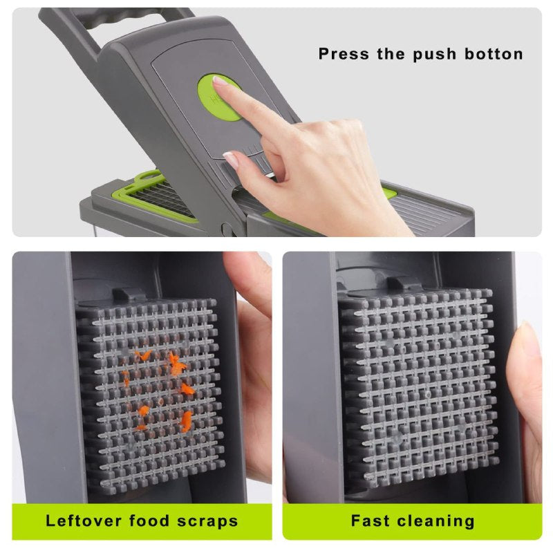 MAQUINA CHISMOLERA, 14 PIEZAS CORTADORA DE VERDURAS 14 EN 1 MULTIFUNCIONAL KITCHEN IDEAS VEGGIE SLICER 10X33.5X12.5CM