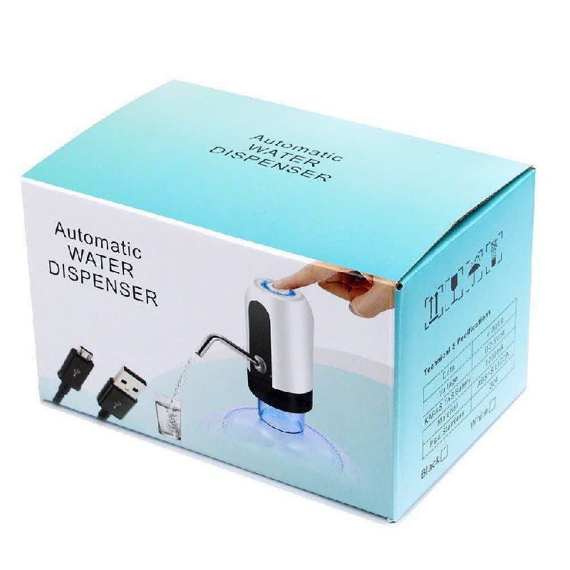 DISPENSADOR DE AGUA AUTOMATICO PARA BOTELLON, CON CARGA USB, ACERO INOXIDABLE AUTOMATIC WATER DISPENSER