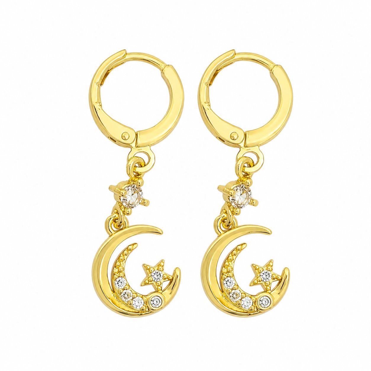 ARGOLLA DE ENCHAPE PARA DAMA DISEÑO LUNA DORADO  3CM