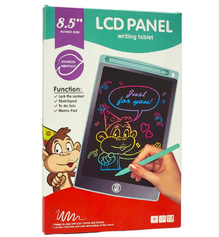 PIZARRA MAGICA TABLET DE DIBUJO O ESCRITURA PARA NIÑOS Y NIÑAS PIZARRON MAGICO MULTICOLOR, JUGUETE EDUCATIVO, BLOQUEA EL CONTENIDO, 8.5 TAMAÑO, 5 COLORES DISPONIBLES LCD PANEL