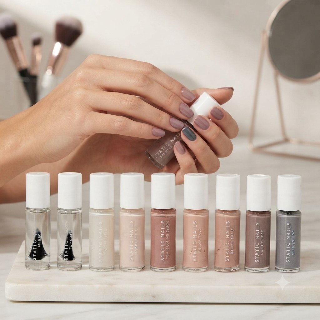 SET DE ESMALTES DE UÑAS LIQUIDO EDICION LIMITADA STATIC NAILS 9UNDX45ML