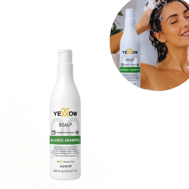 SHAMPOO PROFESIONAL PURIFICADOR EQUILIBRANTE PARA CABELLO GRASO ALFAPARF YELLOW 500ML