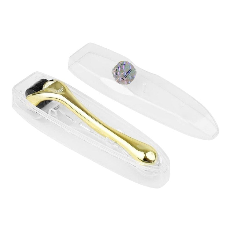 RODILLO FACIAL MASAJEADOR CON MICROAGUJAS DE TITANIO DE 1MM DERMAROLLER