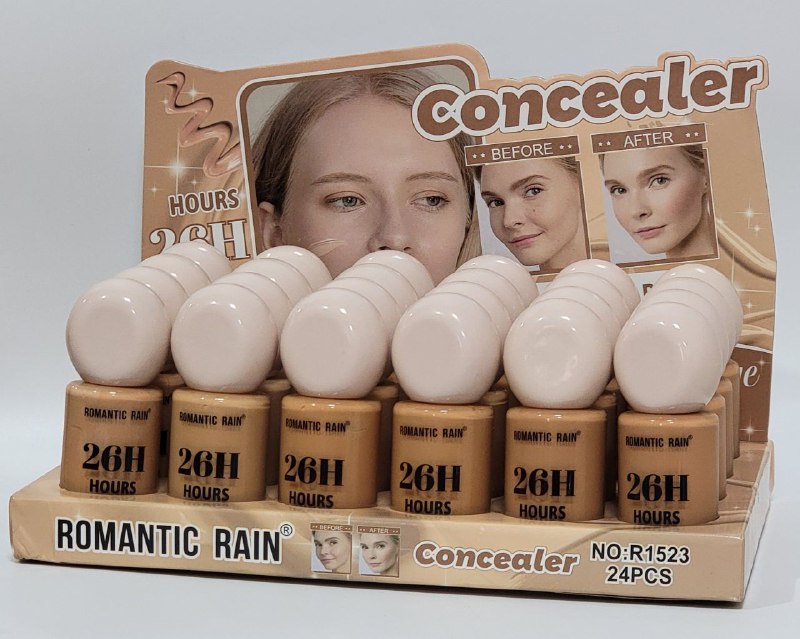 CORRECTOR DE OJERAS ROMANTIC RAIN (DUPE RARE BEAUTY BY SELENA GOMEZ) DUPE JUDYDOLL MAQUILLAJE LIQUIDO DE LARGA DURACION 26H, COBERTURA TOTAL ANTI ENVEJECIMIENTO, RESISTENTE AL AGUA 3 TONOS