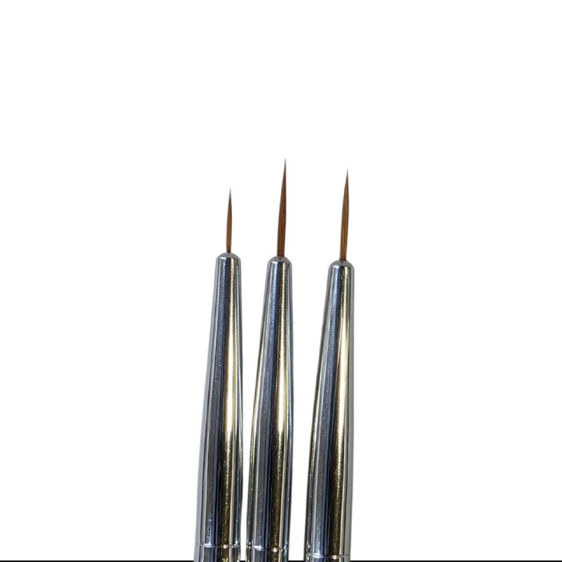 SET DE 3 PINCELES DELINEADORES DE PUNTA FINA CON MANGO TRANSPARENTE (0, 00, 000) QUEENIGHT PROFESSIONAL 1 UND