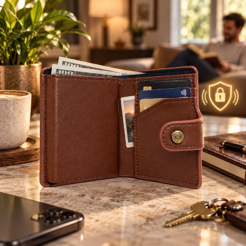 BILLETERA COMPACTA CON TARJETERO Y PROTECCION RFID BAELLERRY 9X8CM