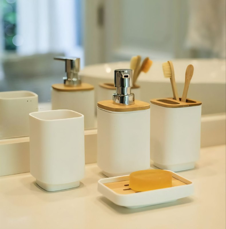 DISPENSADOR DE JABON LIQUIDO EN SET DE BAÑO DE 4 PIEZAS COLOR BLANCO SANITARY WARE WINDOW