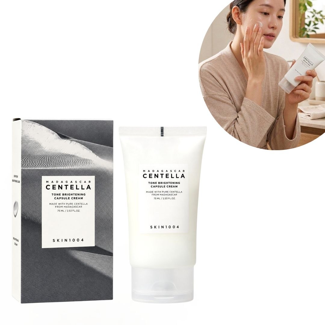 CREMA FACIAL ILUMINADORA UNIFICADORA DE TONO CON CENTELLA ASIATICA DE MADAGASCAR SKIN1004 75ML
