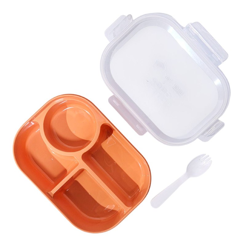 RECIPIENTE PANA PARA ALIMENTOS DE 4 COMPARTIMIENTOS CON TENEDOR BENELI HOME 18X24X6CM