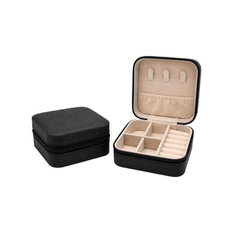 ORGANIZADOR MINI JOYERO DE VARIOS COMPARTIMIENTOS DE TAMAÑO COMPACTO 10.2X10.2CM