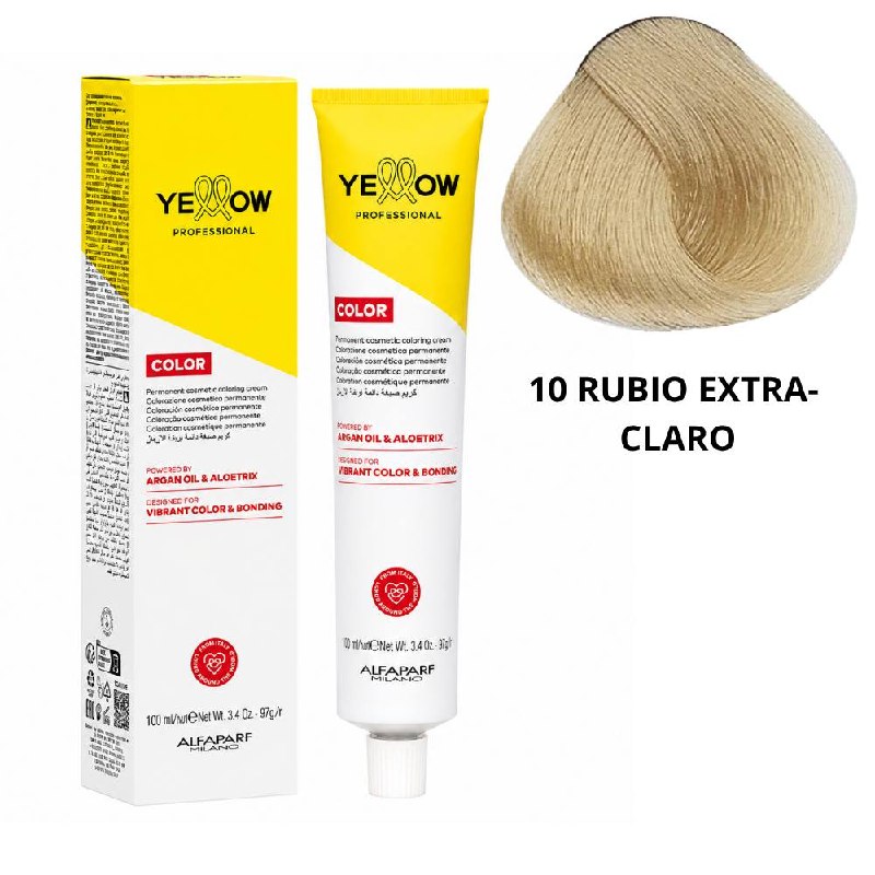 TINTE PERMANENTE PARA EL CABELLO CON ACEITE DE ARGAN Y ALOETRIX TONO 10 RUBIO EXTRA CLARO ALFAPARF 100ML