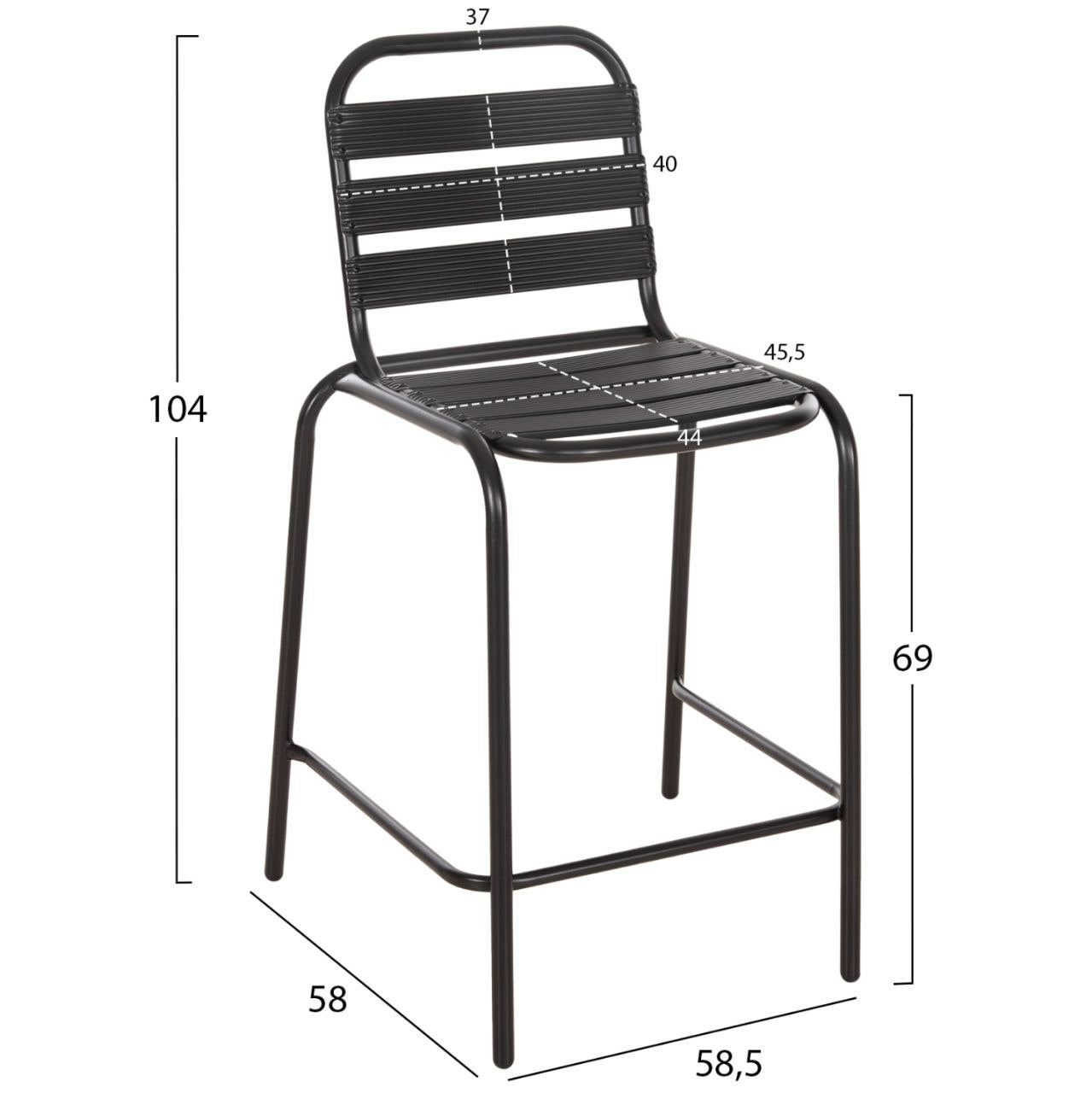 MESA COMEDOR DE BISTRO PARA PATIO AL AIRE LIBRE, CON 2 SILLAS DE METAL INCLUIDAS, MESA ALTA CON BATTA DE VIDRIO TEMPLADO HOMESTAR 104X80X49CM
