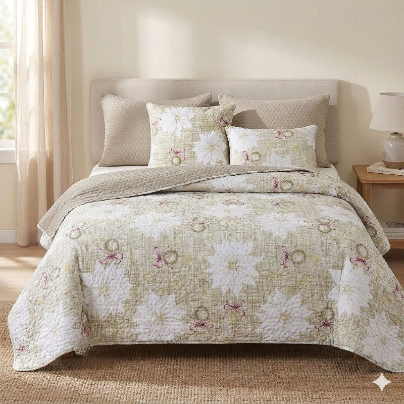 JUEGO DE EDREDON REVERSIBLE DE TAMAÑO QUEEN DE 5PCS BENELI HOME