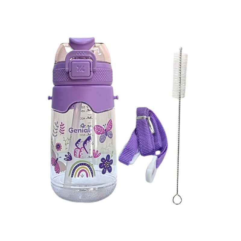 BOTE DE AGUA INFANTIL ERGONOMICA CON DISEÑO DE ANIMALES GENIAL 600ML